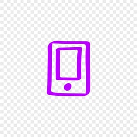 HD Purple Hand Draw Mobile Icon Transparent PNG