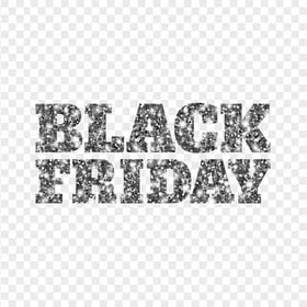 HD Black Friday Text Logo White Glitter PNG