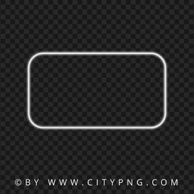 Rectangle Neon White Frame PNG