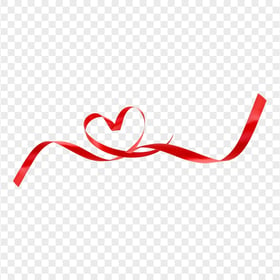 HD Red Ribbon Silk Heart Shape Love Valentine PNG
