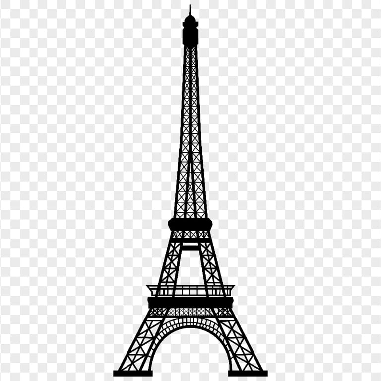HD Black Eiffel Tower Silhouette Transparent PNG