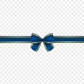 HD Creative Blue And Gold Ribbon Bow Border PNG