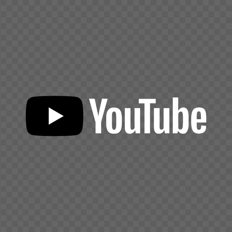 HD Youtube YT Black & White Logo PNG