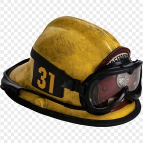 HD Real Yellow Firefighter Fireman Helmet PNG