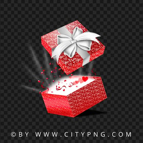 Valentine's Day Love Gift Box Transparent Background