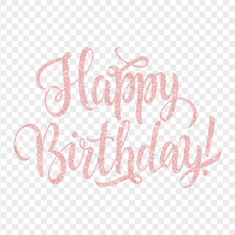 HD Happy Birthday Text Words Rose Gold PNG