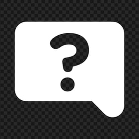 Question Mark Speech Message White Icon PNG