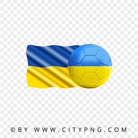 HD Ukraine Flag With Soccer Football Ball PNG