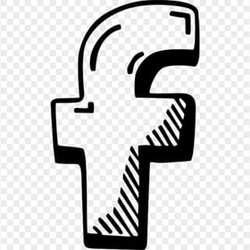 Black Outline F Facebook Letter Icon Sign Symbol