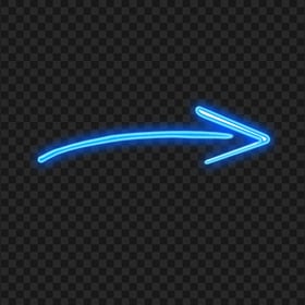 HD Curved Blue Neon Arrow Pointing Right PNG