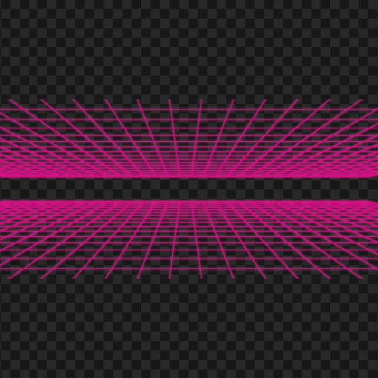 Retro Pink Neon Grid 80s HD PNG