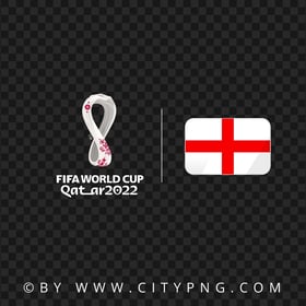 England Flag With Fifa Qatar 2022 World Cup Logo PNG