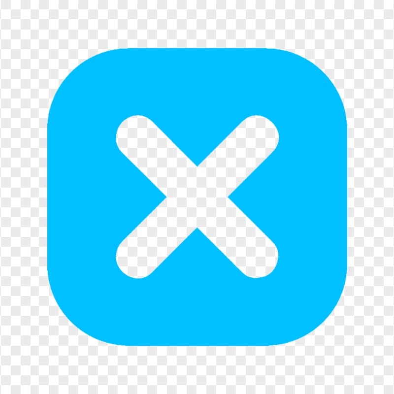Blue Square Close X Button Icon Transparent Background | Citypng
