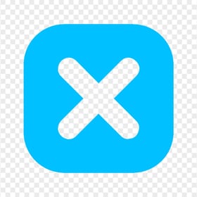 Blue Square Close X Button Icon Transparent Background