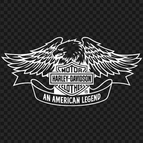 Harley Davidson An American Legend White Outline Logo