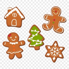 HD Christmas Items Gingerbread Cookies Style PNG