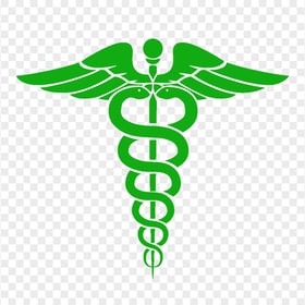 Caduceus Green Medical Symbol Silhouette PNG Image