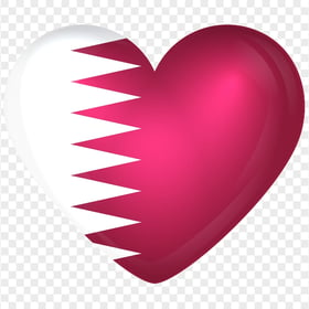 HD Love Qatar Flag Heart Shape PNG