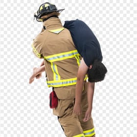 PNG Fireman Rescue Carrying A Person