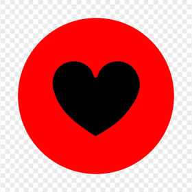 HD Red Round Circle Contains Black Heart Icon PNG