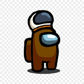 HD Brown Among Us Character With Astronaut Helmet PNG