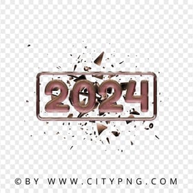 2024 Text With Splatter Effect New Year Design PNG