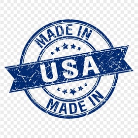 Made In USA Blue Round Stamp PNG Image