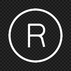 R Registered Trademark ® White Symbol Icon Logo