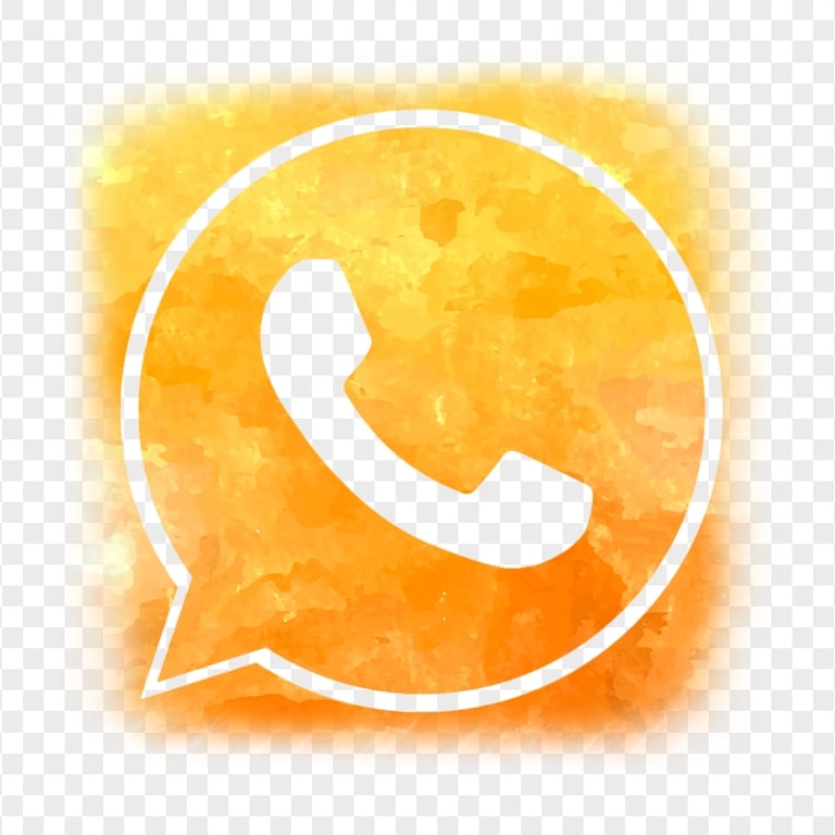 HD Orange Aesthetic Watercolor Wa Whatsapp App Logo Icon PNG