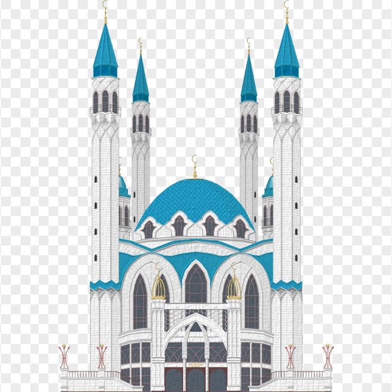 Blue Masjid Russia Mosque Islamic Vector Icon