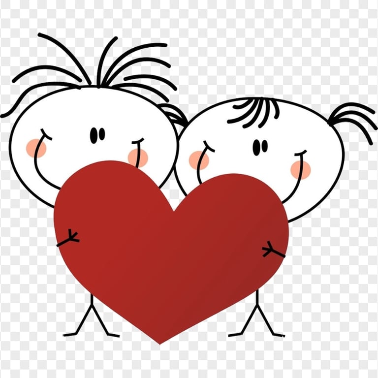 HD Drawing Clipart Lovely Couple Valentine PNG