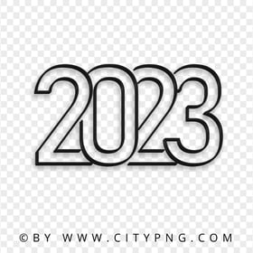 2023 Black Art Line Text Logo Numbers HD PNG