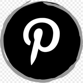 Black Round Pinterest Logo White P