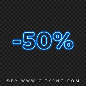 50 Discount Blue Neon Light Sign HD PNG