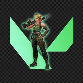 HD Skye Female Character With Green Valorant Logo PNG