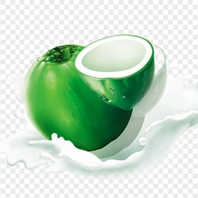 HD Milk Coco Fruit Splash Illustration PNG
