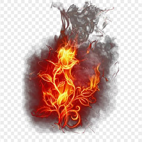 Realistic High Resolution Fire Flame With Smoke