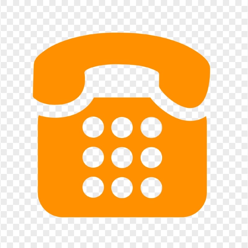 HD Classic Traditional Telephone Icon On Orange PNG