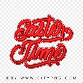 HD Red Handwritten Easter Time Transparent PNG