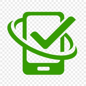 HD Green Phone With Check Mark Logo Icon PNG