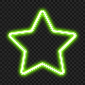 Green Glowing Neon Star PNG