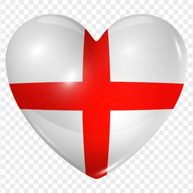 HD England Flag Heart Shape PNG