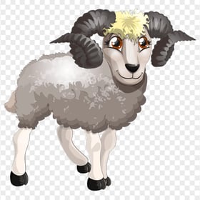 Clipart Cartoon Sheep With Horns Illustration