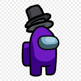 HD Purple Among Us Crewmate Character With Double Top Hat PNG