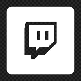 HD White Twitch TV Square Outline Icon Transparent Background PNG