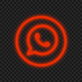 HD Red Neon Outline Whatsapp Wa Round Circle Logo Icon PNG