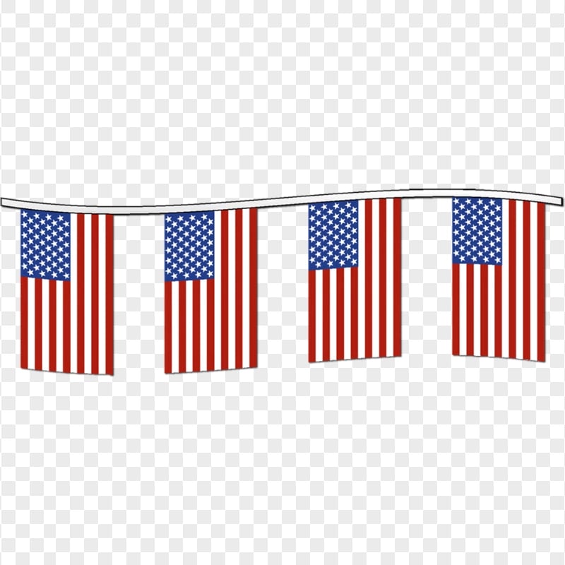 Hanging Group Of American Flags Clipart | Citypng