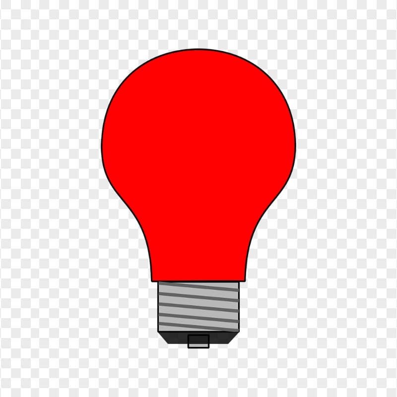 HD Red Light Bulb Clipart Icon PNG