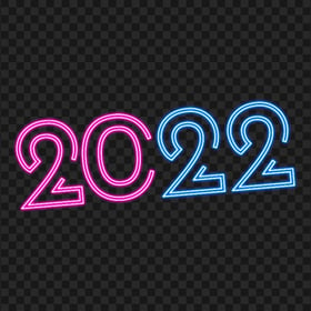 HD 2022 Blue & Pink Neon Text PNG