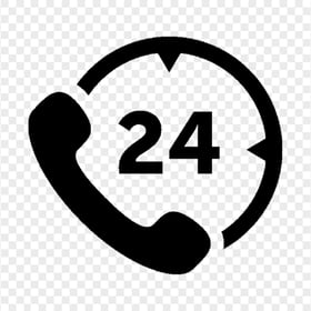 Transparent Call Customer Service Support 24/7 Black Icon